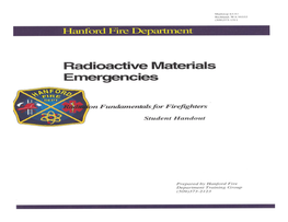 Hanford Fire Department Radiation Fundamentals for Emergency Responders