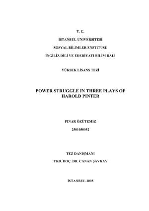 Power Struggle in Three Plays of Harold Pinter