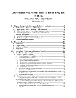 Cryptocurrency & Robots: How to Tax and Pay Tax on Them