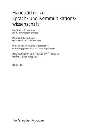 Handbücher Zur Sprach- Und Kommunikations- Wissenschaft