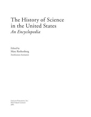The History of Science in the United States: an Encyclopedia