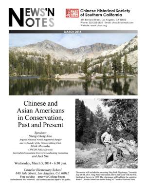 Chinese and Asian Americans in Conservation, Past and Present