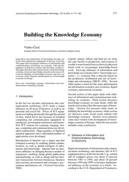 Building the Knowledge Economy