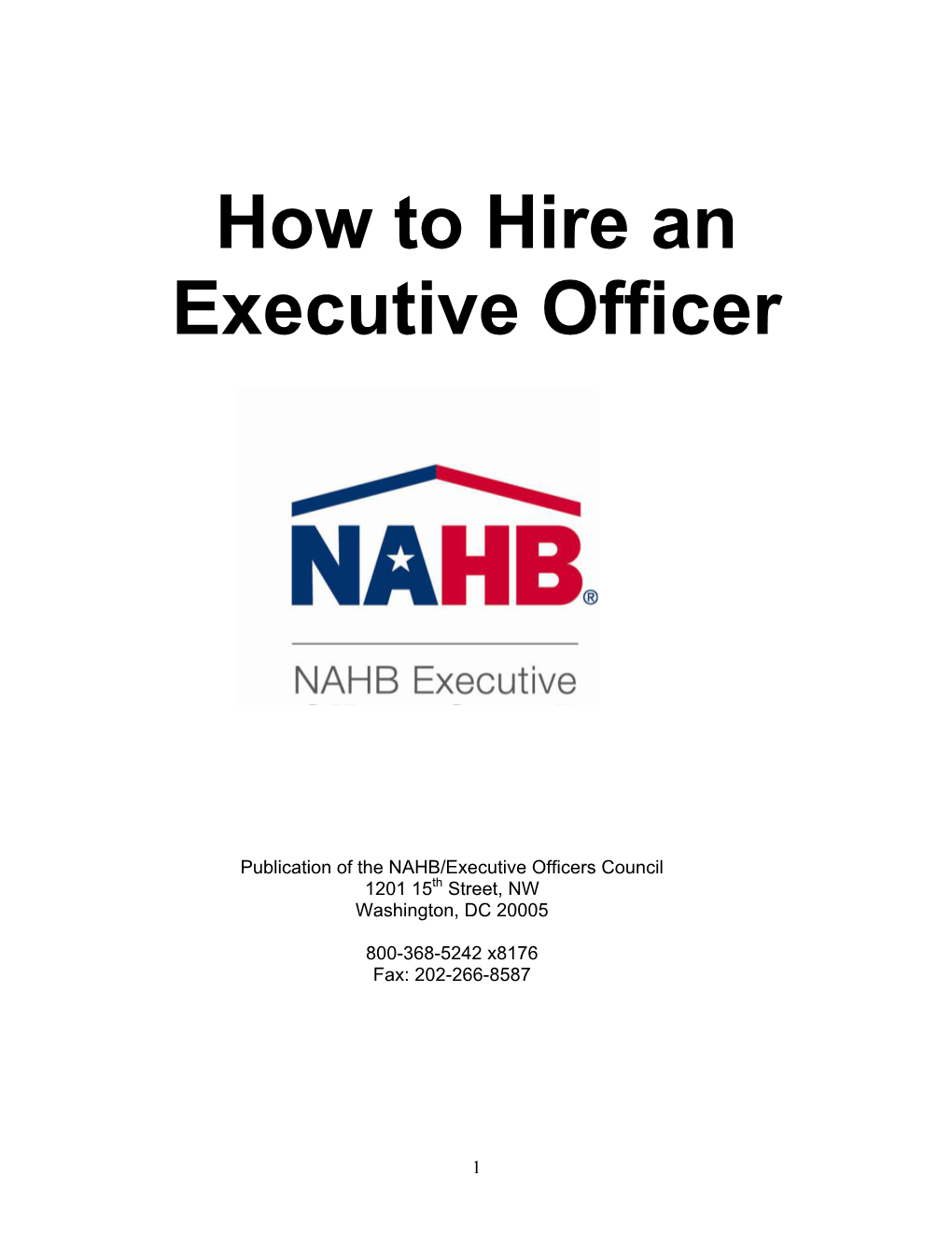 How to Hire an Executive Officer