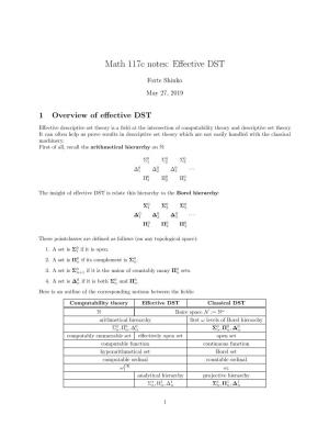 Math 117C Notes: Effective