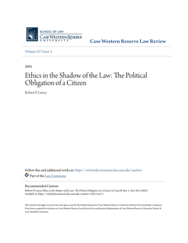 The Political Obligation of a Citizen, 52 Case W