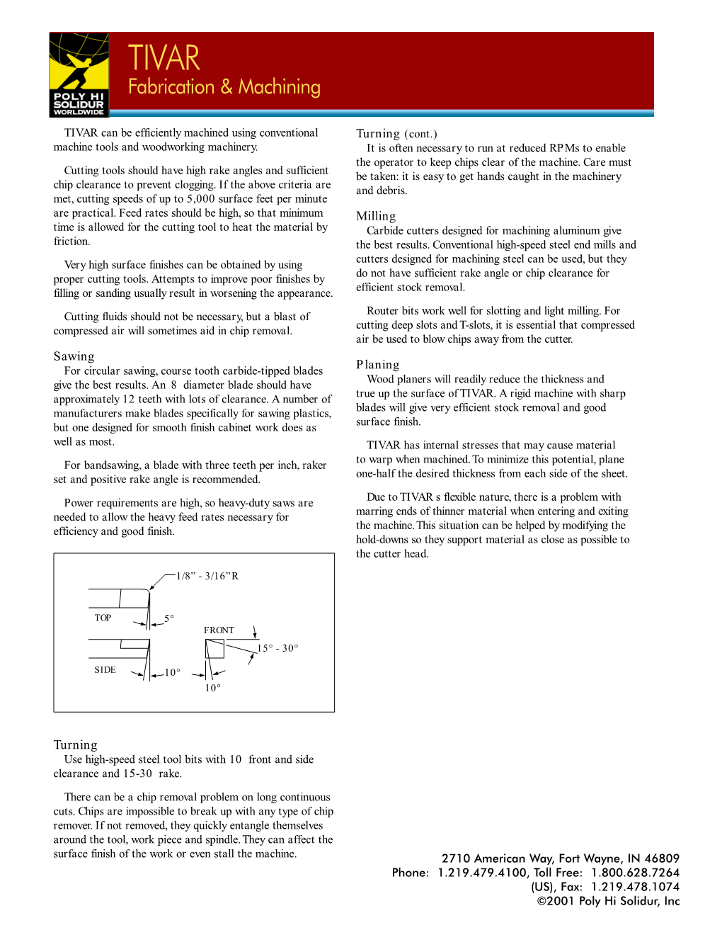 TIVAR Fabrication & Machining