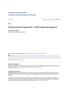 Taming America's Sugar Rush: a Traffic-Light Label Approach