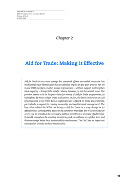 Aid for Trade: Making It Effective