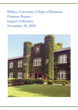 Rikkyo University College of Business Progress Report Impact Collection November 30, 2020