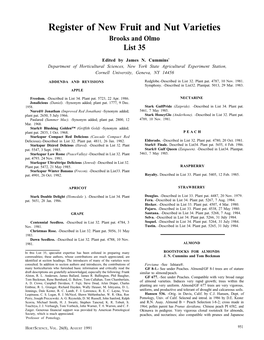 "Register of New Fruit and Nut Varieties"