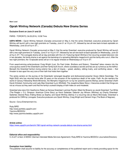Oprah Winfrey Network (Canada) Debuts New Drama Series