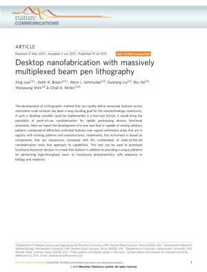 Desktop Nanofabrication with Massively Multiplexed Beam Pen Lithography