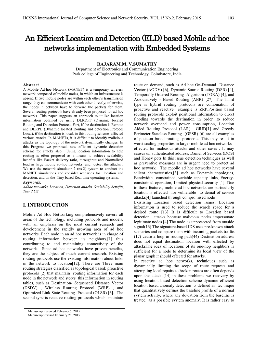 Based Mobile Ad-Hoc Networks Implementation with Embedded Systems