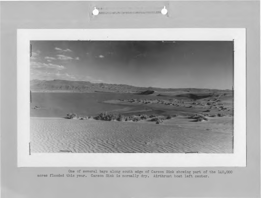 On® of Several Bays Along South Edge of Carson Sink Showing Part of the 140,000 Acres Flooded This Year. Carson Sink Is Normally Dry