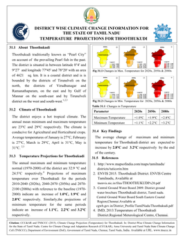 District Wise Climate Change Information for the State of Tamil Nadu Temperature Projections for Thoothukudi