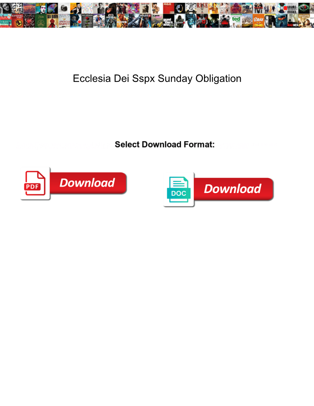 Ecclesia Dei Sspx Sunday Obligation