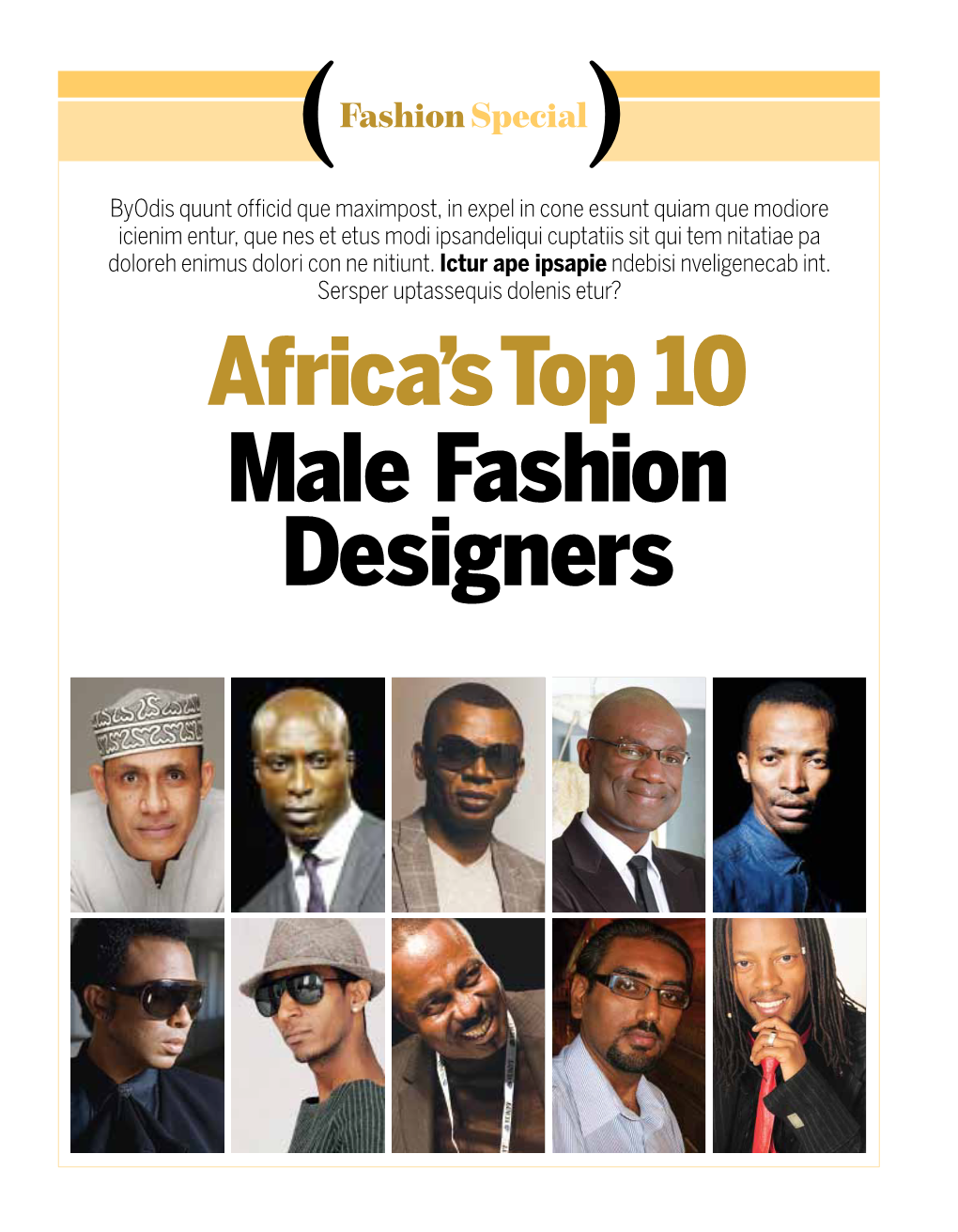 Africa's Top 10 Male Fashion Designers