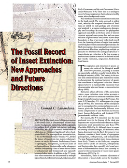 The Fossil Record of Insect Extinction^ Newapproadies And