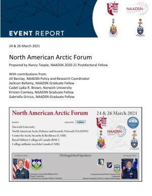 The North American Arctic Forum Event Report