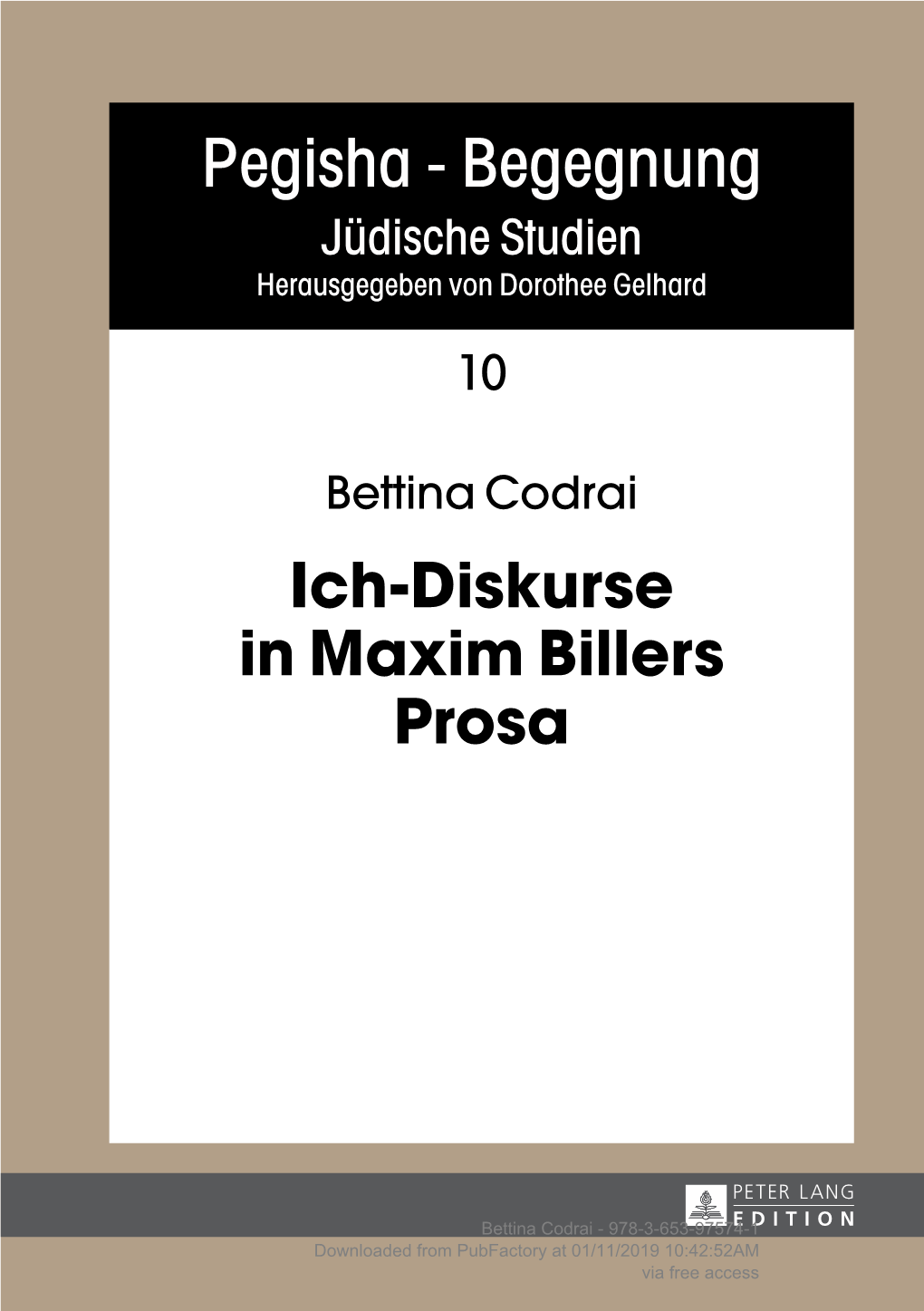 Ich-Diskurse in Maxim Billers Prosa