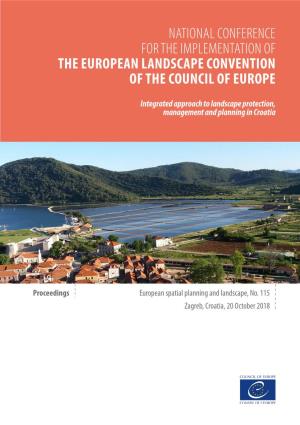 National Conference for the Implementation of the European Landscape Convention of the Council of Europe