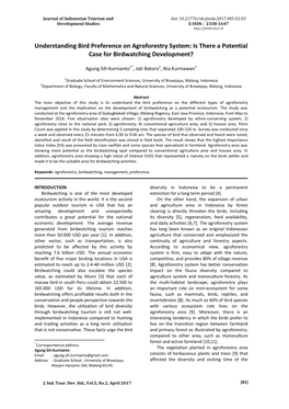 Understanding Bird Preference on Agroforestry System: Is There a Potential Case for Birdwatching Development?