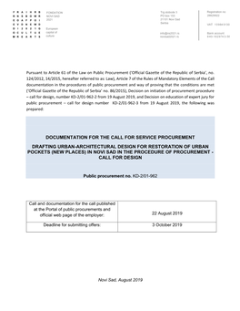 Documentation for the Call for Service Procurement