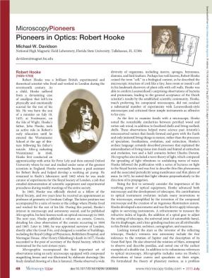 Robert Hooke Michael W