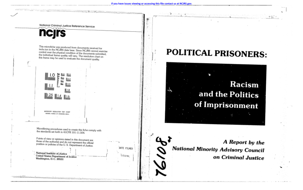 POLITICAL PRISONERS: This Frame May Be Used to Evaluate the Document Quality