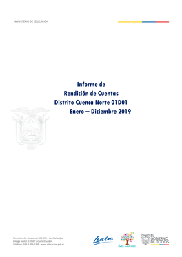 Informe De Rendición De Cuentas Distrito Cuenca Norte 01D01 Enero