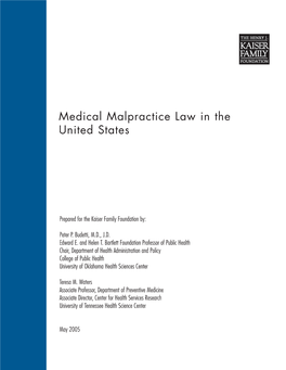 Medical Malpractice Law in the United States