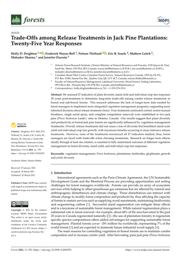 Trade-Offs Among Release Treatments in Jack Pine Plantations: Twenty-Five Year Responses