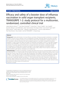 Efficacy and Safety of a Booster Dose of Influenza Vaccination in Solid