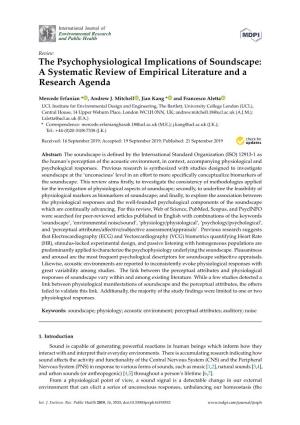 The Psychophysiological Implications of Soundscape: a Systematic Review of Empirical Literature and a Research Agenda