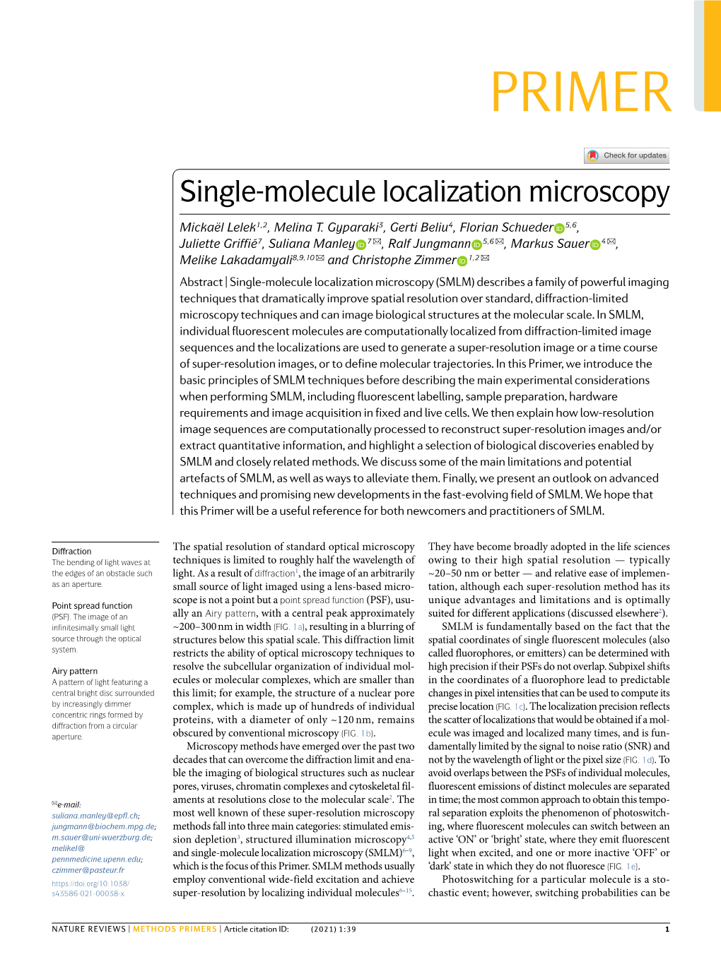 Single-Molecule Localization Microscopy Hardware