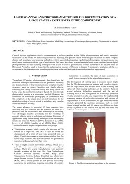 Laser Scanning and Photogrammetry for the Documentation of a Large Statue - Experiences in the Combined Use