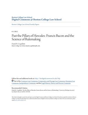 Past the Pillars of Hercules: Francis Bacon and the Science of Rulemaking Daniel R