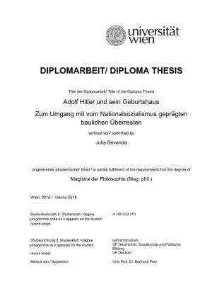 Diplomarbeit/ Diploma Thesis