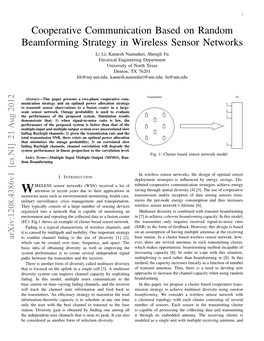 Cooperative Communication Based on Random Beamforming Strategy in Wireless Sensor Networks
