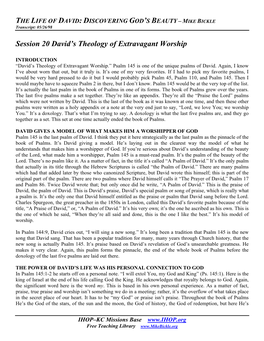 EDIT LODDGB1998 20 David's Theology of Extravagant Worship
