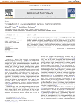 The Regulation of Tenascin Expression by Tissue Microenvironments