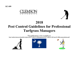 2018 Pest Control Guidelines for Professional Turfgrass Managers