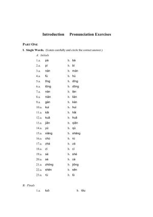 Introduction Pronunciation Exercises