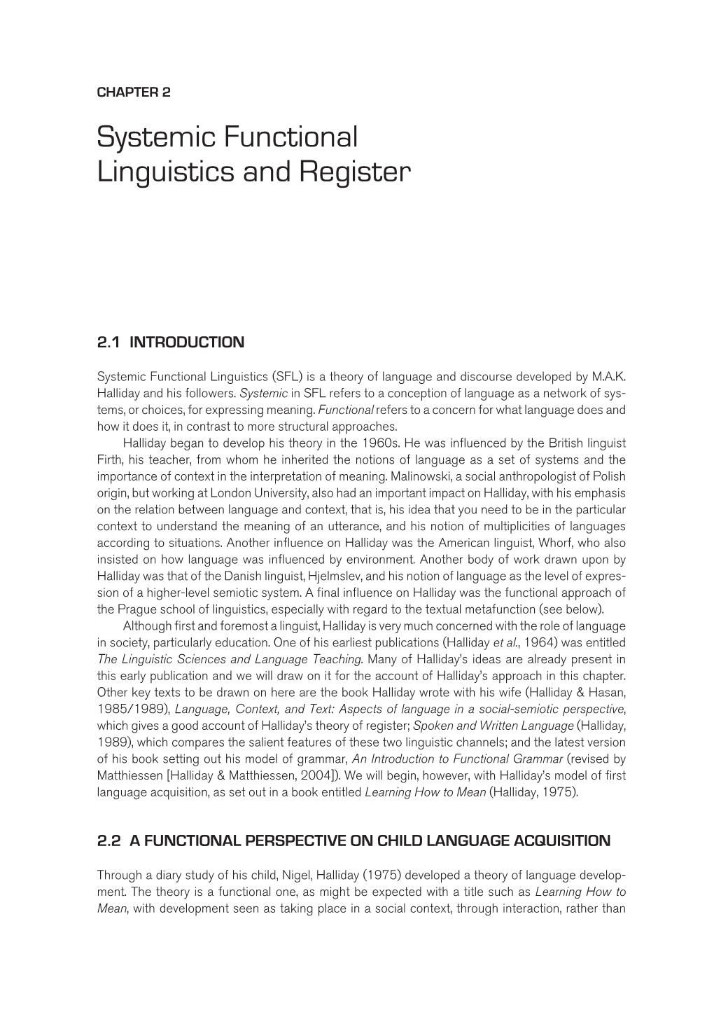 Systemic Functional Linguistics and Register