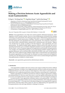 Making a Decision Between Acute Appendicitis and Acute Gastroenteritis