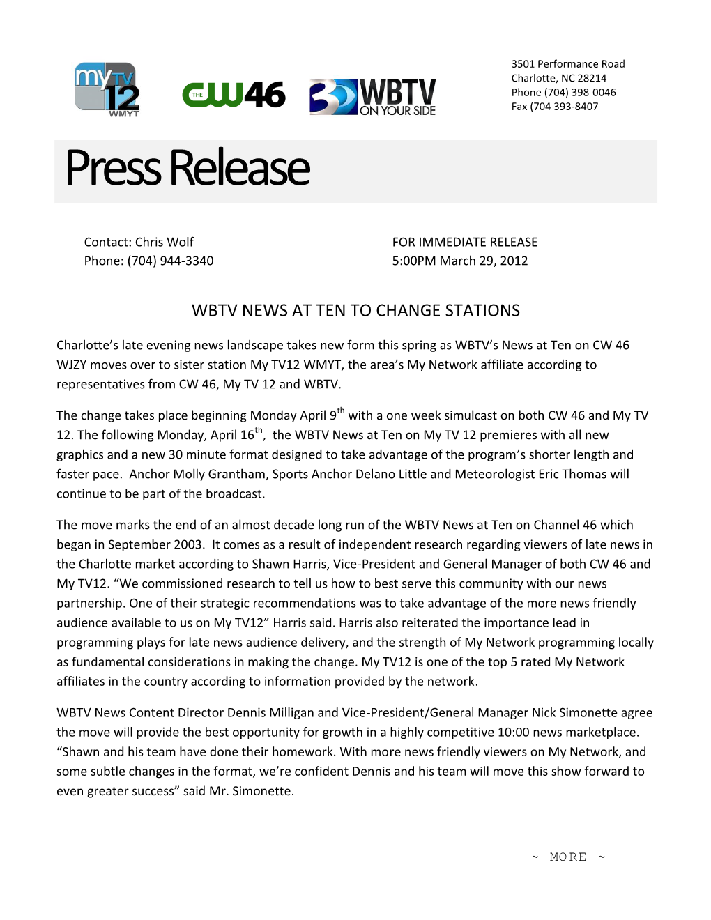 Press Release