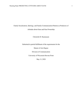 Family Socialization, Ideology, and Family Communication Patterns As Predictors Of