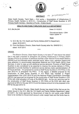 The Mission Director, State Health Society in His Letter 2Nd Read Above