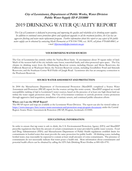 2019 Drinking Water Quality Report